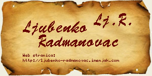 Ljubenko Radmanovac vizit kartica